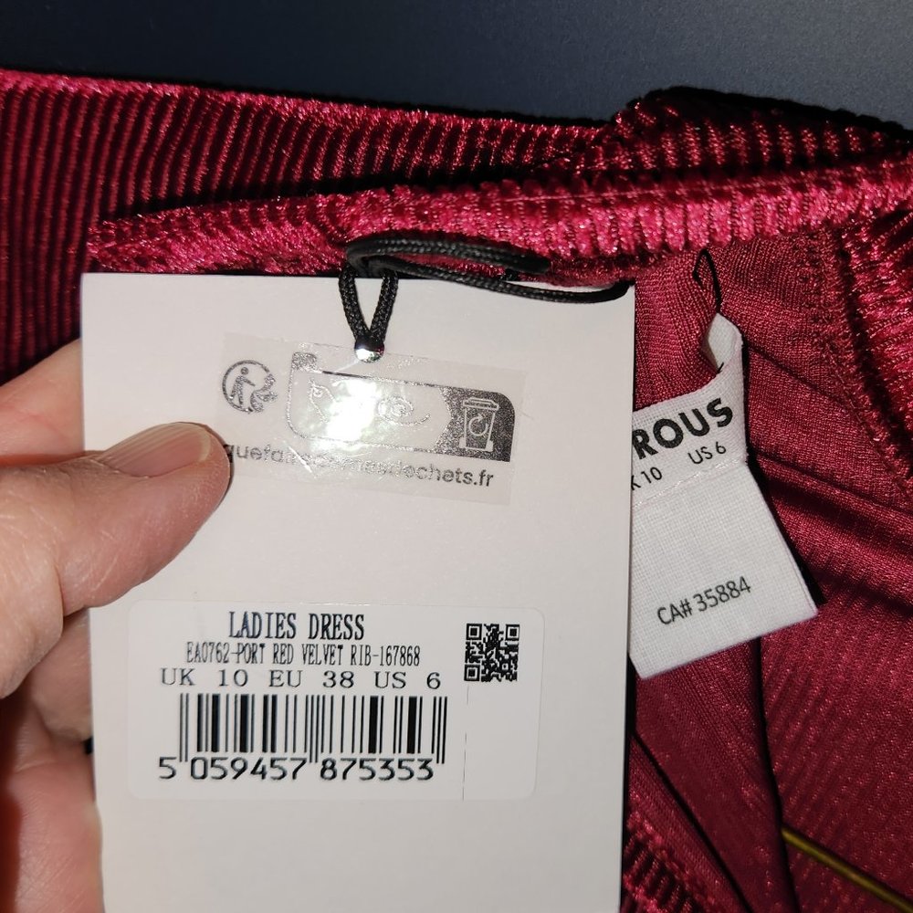 Port Red Velvet Rib Dress (Mini) - Picture 5 of 7